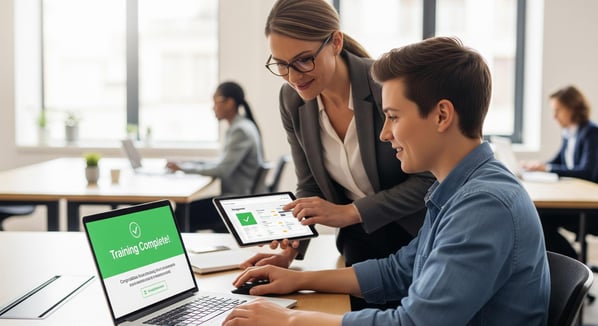 Employees completing regulatory compliance training without manual follow-ups